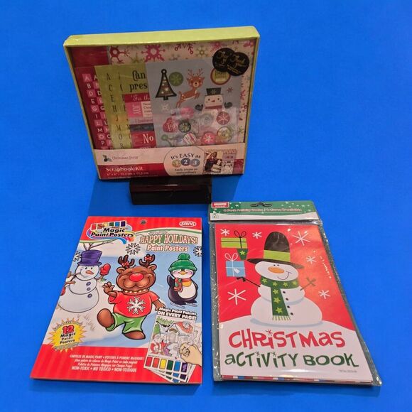 Christmas Party Scrapbook Kit 300+pc Holiday Magic Paint Posters Activity Books - Picture 3 of 12